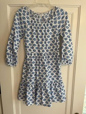 Women’s J Crew Blue Shell-Print Cotton Dress